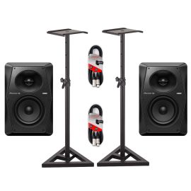 Pioneer DJ VM-50 (Pair) & Desk Stands & Cables