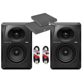 Pioneer DJ VM-50 (Pair) & Isolation Pads & Cables