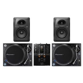 Pioneer PLX-1000 & DJM-250 MK2 Package With VM-70 Monitor Speakers