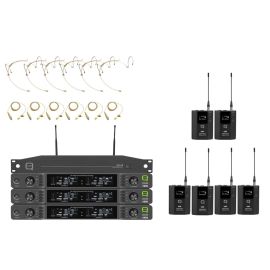 Q-Audio QWM-1970 6 Way Headworn Lapel System with ADU