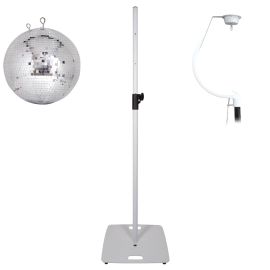 QTX 30CM Mirror Ball With Hanging Bracket And Stand
