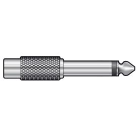 QTX 6.3mm Mono Jack Plug to RCA Phono Socket Adaptor Metal