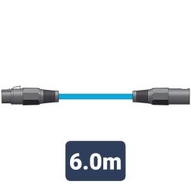 QTX XLR Male to Female Mic Lead 6 Metres Blue