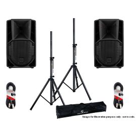 RCF 2x ART 708-A MK5 with Stands & Cables