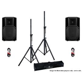 RCF 2x ART 712-A MK5 with Stands & Cables