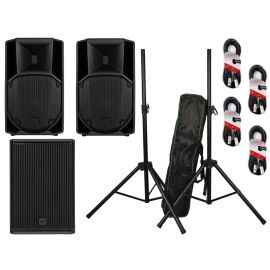 RCF 2x ART 712 MK5 + 702-AS MK3 + Speaker Stands + Cables Package