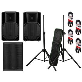 RCF 2x ART 712 MK5 + 705-AS MK3 + Speaker Stands + Cables Package