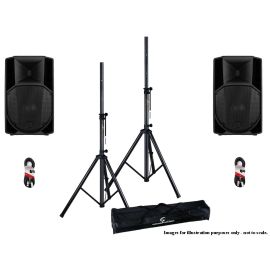 RCF 2x ART 715-A MK5 with Stands & Cables