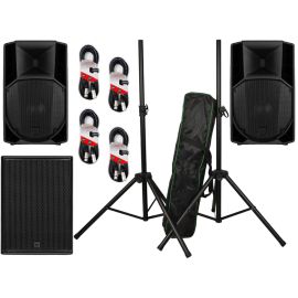 RCF 2x ART 715 MK5 + 708-AS MK3 + Speaker Stands + Cables Package