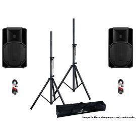 RCF 2x ART 732-A MK5 with Stands & Cables