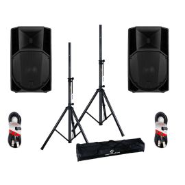 RCF 2x ART 735-A MK5 with Stands & Cables