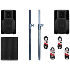 RCF 2x ART 735 MK5 + 2x 708-AS MK3 + poles + XLR Cables Package