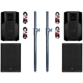 RCF 2x ART 745 MK5 + 2 x 705-AS MK3 + poles + XLR Cables Package