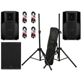 RCF 2x ART 745 MK5 + 708-AS MK3 + Speaker Stands + Cables Package
