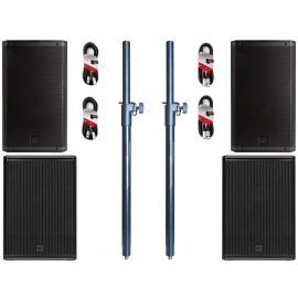 RCF 2x ART 912 MK5 + 2x 905-AS MK3 + poles + XLR Cables Package