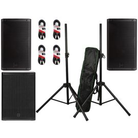 RCF 2x ART 912 MK5 + 905-AS MK3 + Speaker Stands + Cables Package