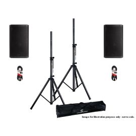 RCF 2x ART 915-A with Stands & Cables