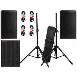 RCF 2x ART 915 MK5 + 905-AS MK3 + Speaker Stands + Cables Package