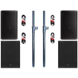 RCF 2x ART 945 MK5 + 2x 905-AS MK3 + poles + XLR Cables Package