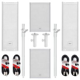 RCF 2x NXL 14-A White & 2x SUB 15-AX White Active Speaker Package