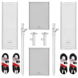 RCF 2x NXL 14-A White & 2x SUB 18-AX White Active Speaker Package