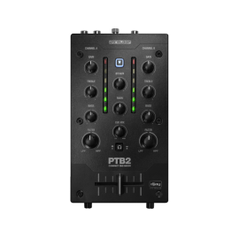 Reloop PTB-2 DJ mixer top panel with crossfader and EQ controls