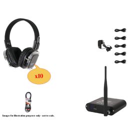 W Audio Silent Disco Bundle x10 Headphones with x1 Transmitter
