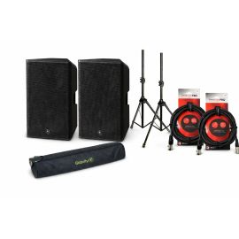 Yamaha DXR15 MK3 Speaker Package with Stands & Cables
