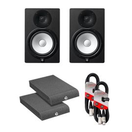 Yamaha HS8 (PAIR) With Isolation PADS & Cables Package