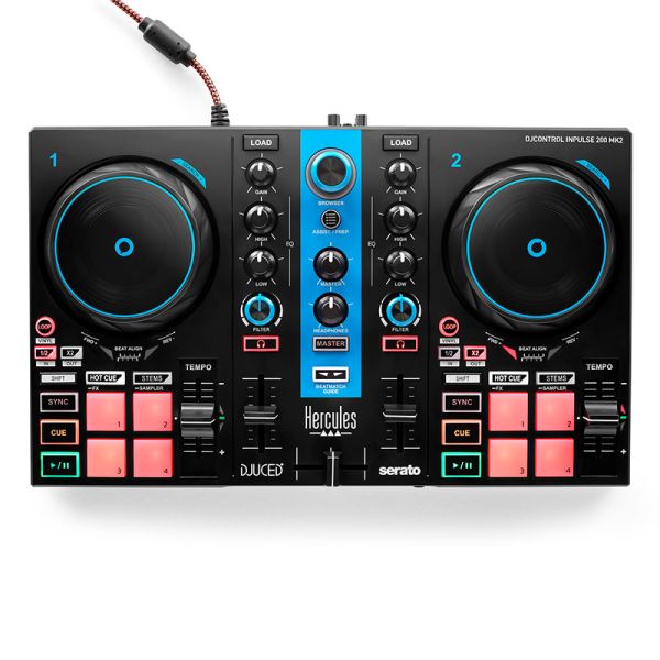 Hercules INPULSE 200 MK2 PCDJコントローラー Hercules DJ Controller with Built-in Sound Card and Learning Tools