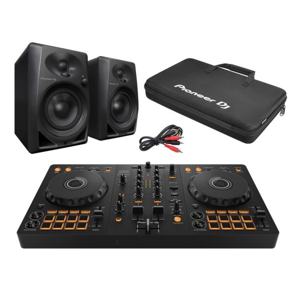 Pioneer DDJ-FLX4 Controller, DM-40D Active Speakers & Bag