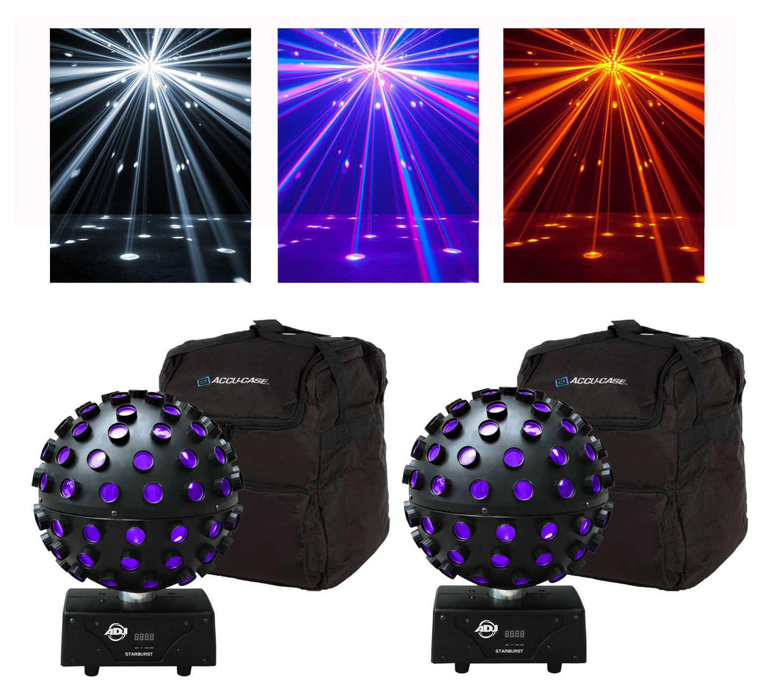 American DJ Starburst RGBWA UV Mirror Ball Effect With Bags
