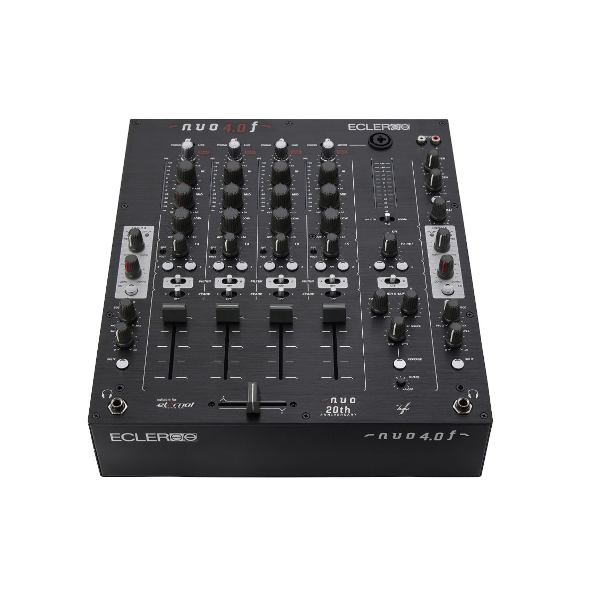 Ecler NUO 4.0F – 4 Channel Analog DJ Mixer (Black) | Pro DJ Mixer