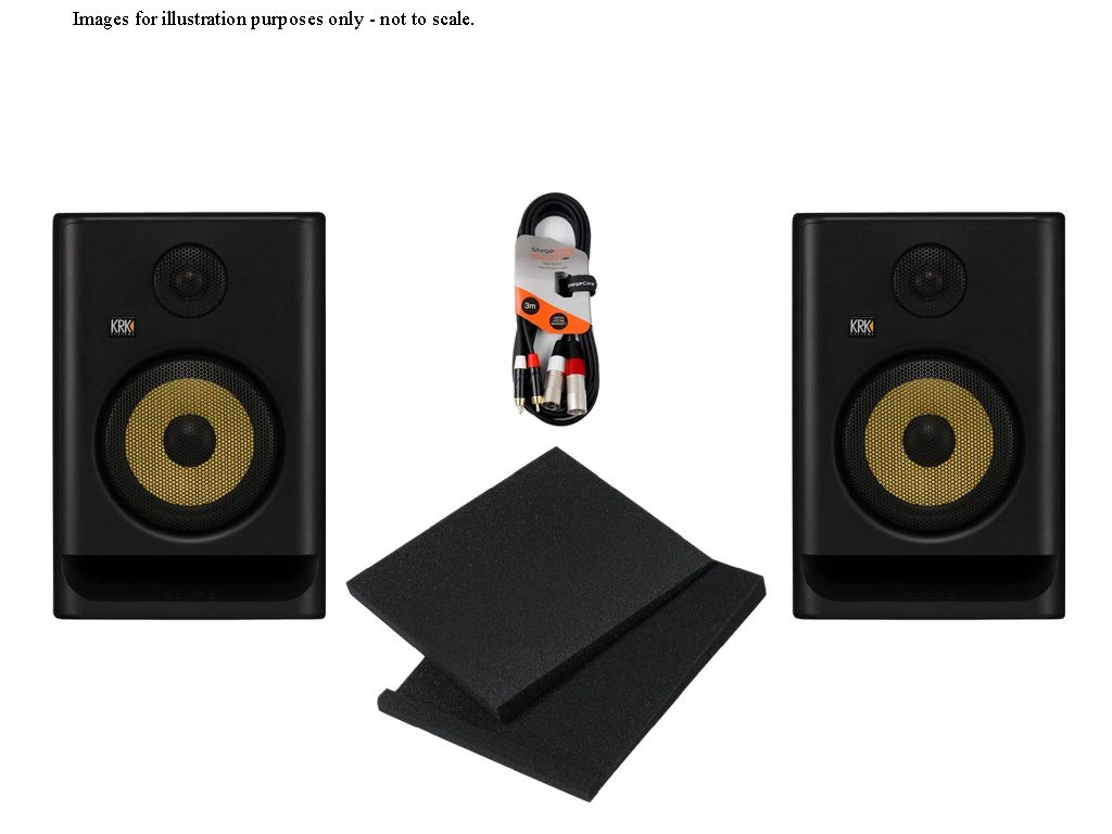 KRK RP7 Gen 5 (Pair) With Isolation Pads & Cables Package