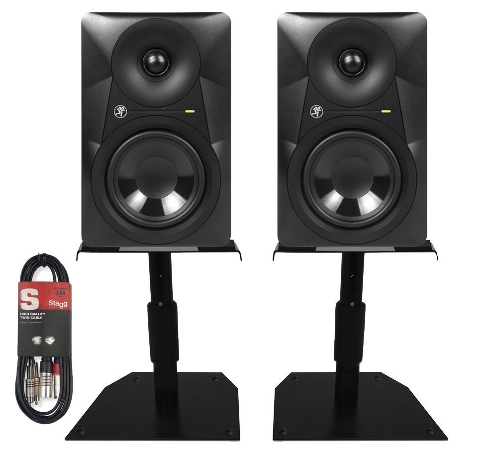 Mackie MR524 With SMS50R Stands & Cables