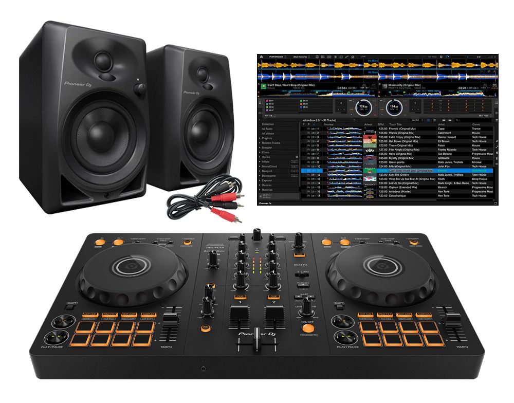 Pioneer DDJ-FLX4 Controller + DM-40D Active Speakers