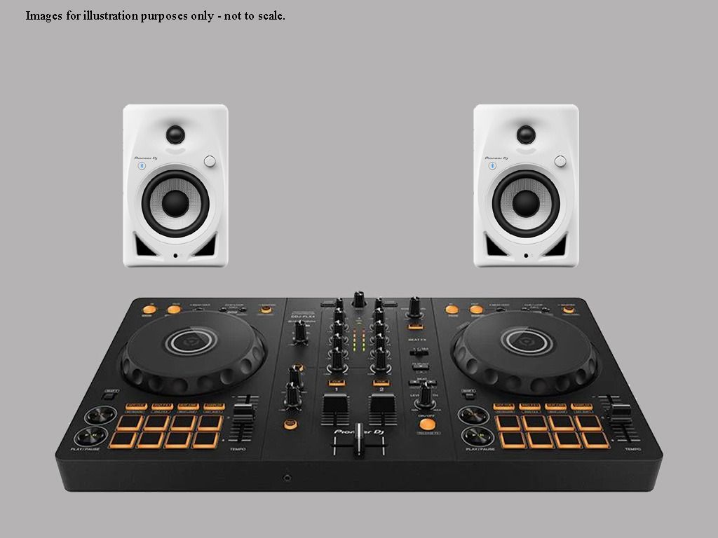 Pioneer DJ DDJ-FLX4 & DM-40D-BT White