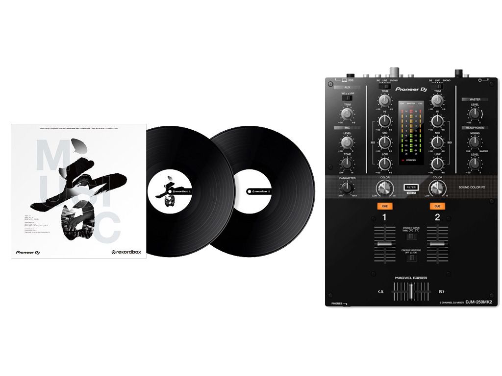 Pioneer DJ DJM-250MK2 Control Vinyl 付き Pioneer DJ DJM-250MK2 2-channel DJ Mixer - ProAudio