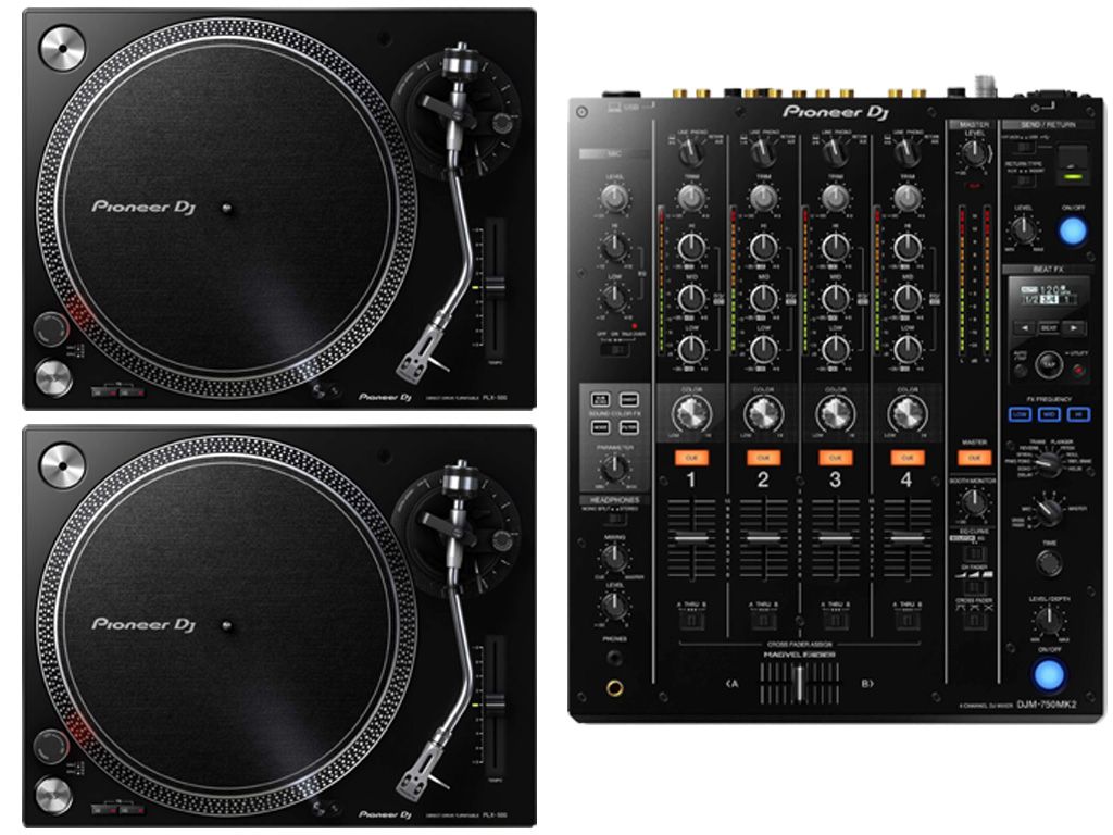 Pioneer DJ PLX-500 PAIR + DJM 750 MK2