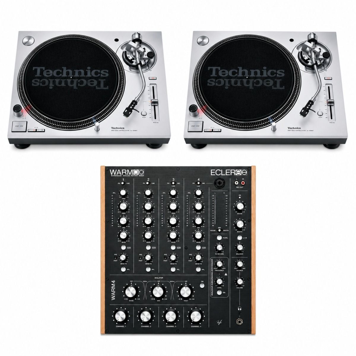 Technics SL-1200MK7 Pair with Ecler WARM4 Rotary Mixer