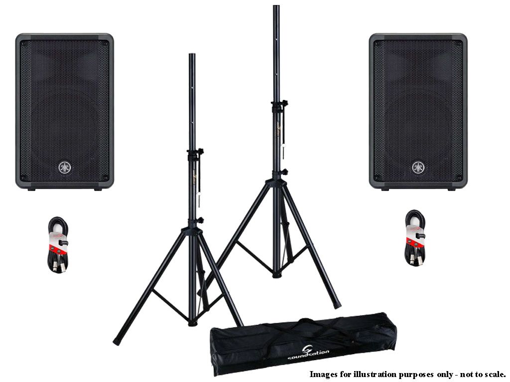 Yamaha DBR12 with Stands + Cables Package