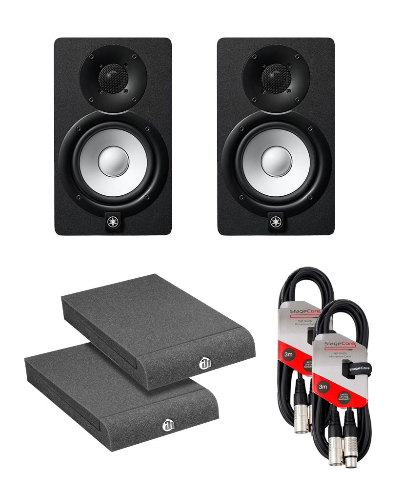 Yamaha HS5 (PAIR) With Isolation PADS & Cables Package