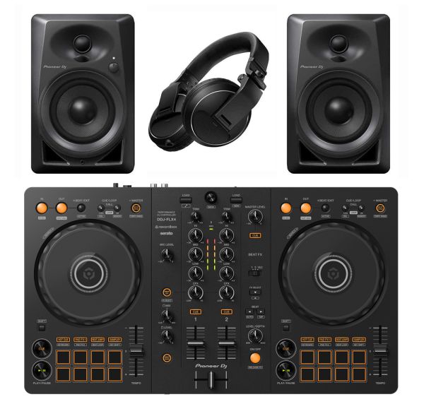 Pioneer DDJ-FLX4, DM-40D & HDJ-X5 DJ Package