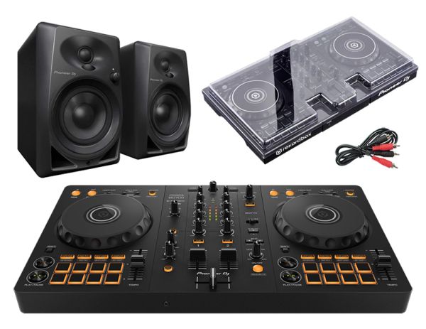 Pioneer DDJ-FLX4 Controller, DM-40 Active Speakers & Decksaver